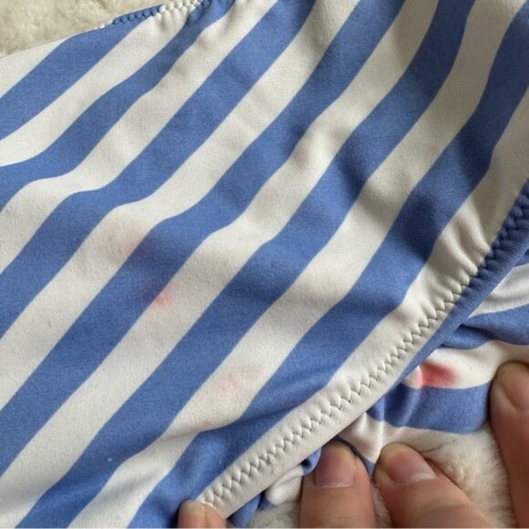 Victoria's Secret | Blue Stripe Ruffle Cheeky Bikini Bottoms | Size Medium - Picture 8 of 13